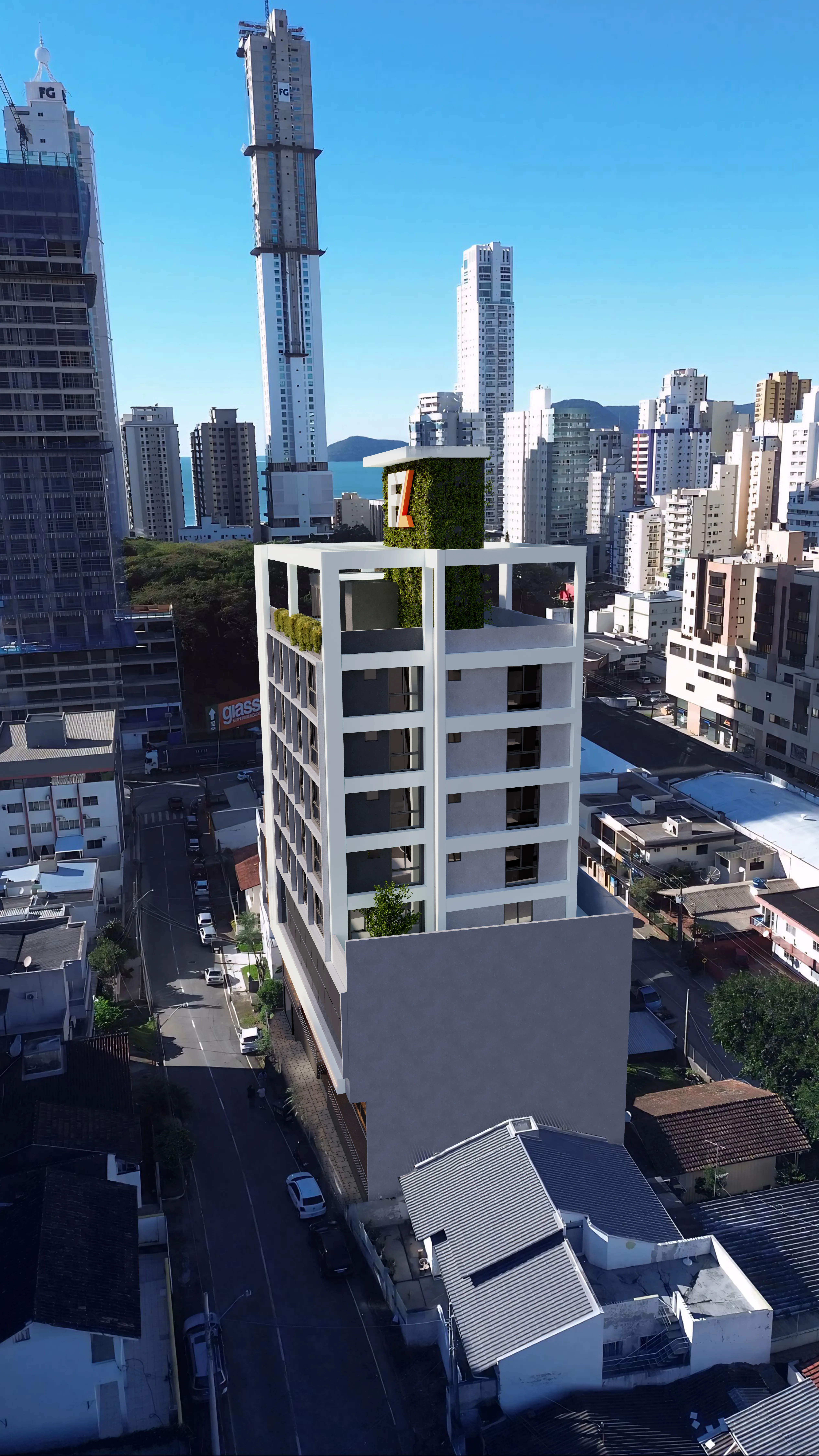 Visão aérea do Stone Hills com contexto urbano